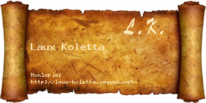 Laux Koletta névjegykártya